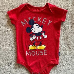 Disney Red Mickey Mouse Baby Bodysuit
